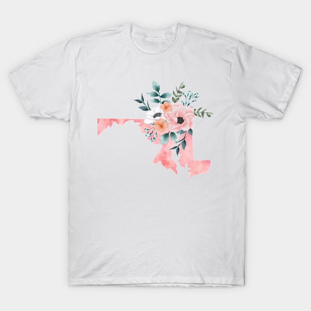 Maryland Floral T-Shirt by bloomnc